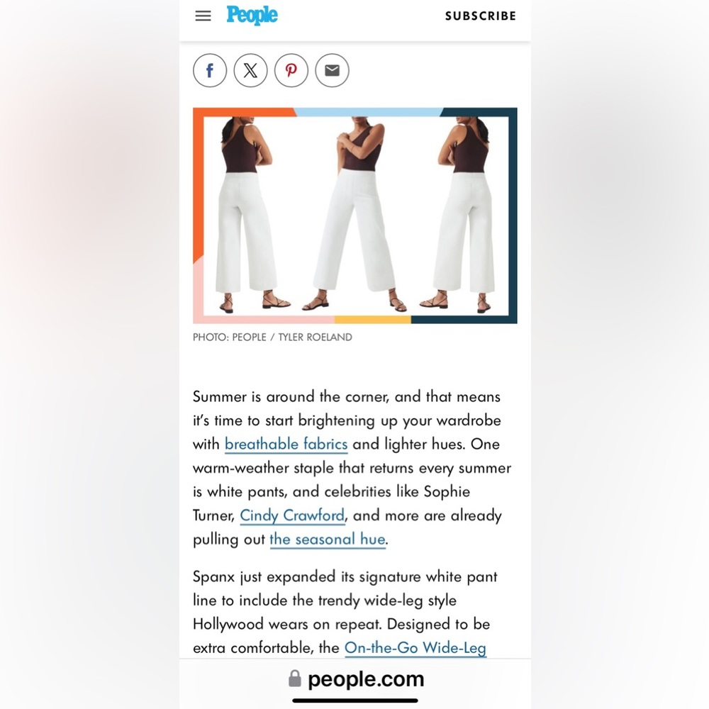 BNWT - Spanx, 3X wide leg white pants.